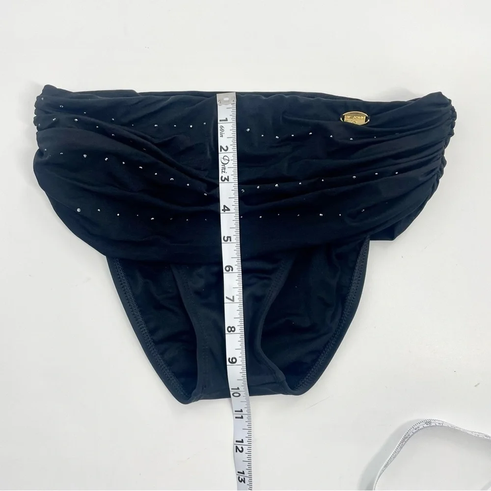 St John swim retro pant black rhinestone foldover bikini bottom style 242175 - Picture 3 of 10